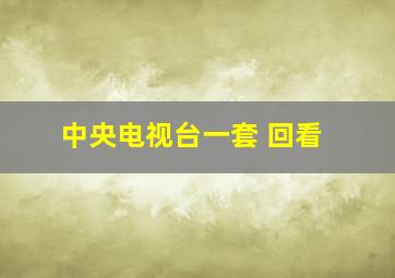 中央电视台一套 回看